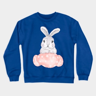 Bunny Eggs Pink Watercolor Crewneck Sweatshirt